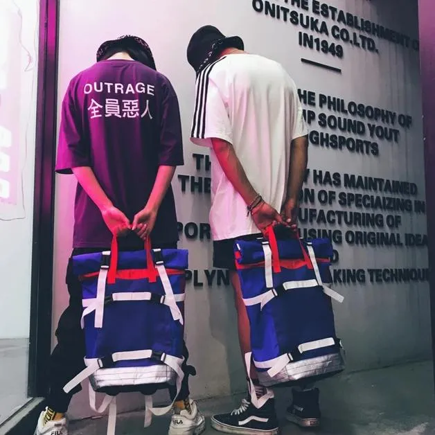"DUANGBAGS" Sac à Dos à Sangles Streetwear Bleu - URB1™
