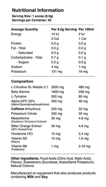 RED DRAGON Dragon's Breath High Stim Pre-Workout | 4 Flavours