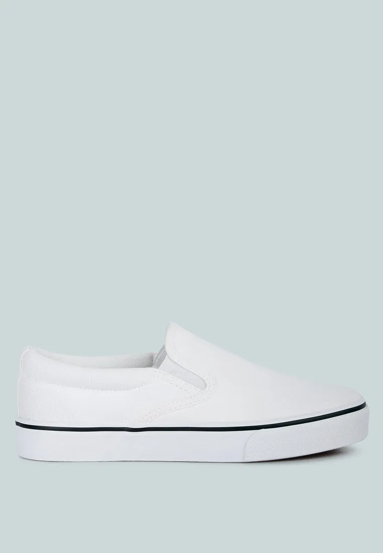 Riddler White Slip On Canvas Sneakers By RAG