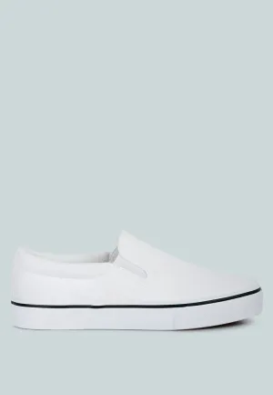 Riddler White Slip On Canvas Sneakers By RAG