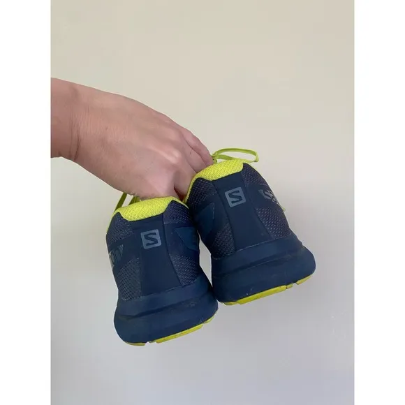 Salomon Sonic Pro 2 Men's Size 10 Running Shoes 393388 Navy Blue Yellow Vibe
