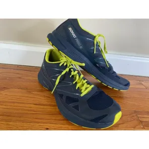 Salomon Sonic Pro 2 Men's Size 10 Running Shoes 393388 Navy Blue Yellow Vibe