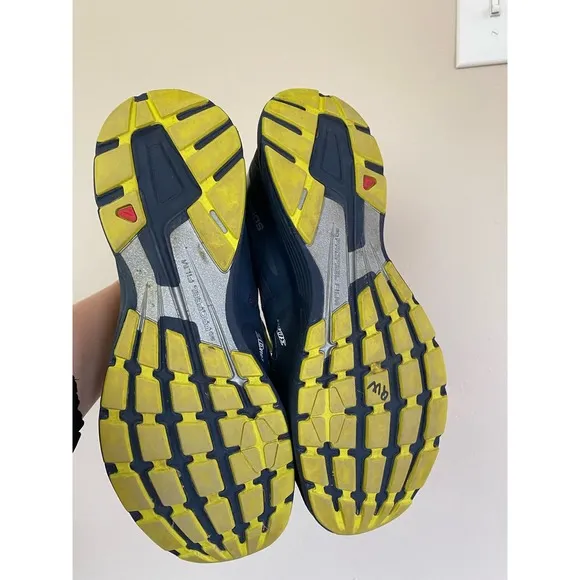 Salomon Sonic Pro 2 Men's Size 10 Running Shoes 393388 Navy Blue Yellow Vibe