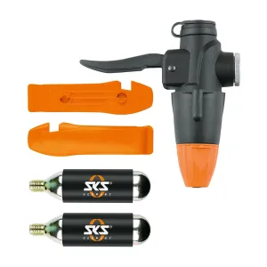 SKS Pump Head for Tubeless Tyres   2x 16g CO2   2x Tyre Levers TL-HEAD-SET