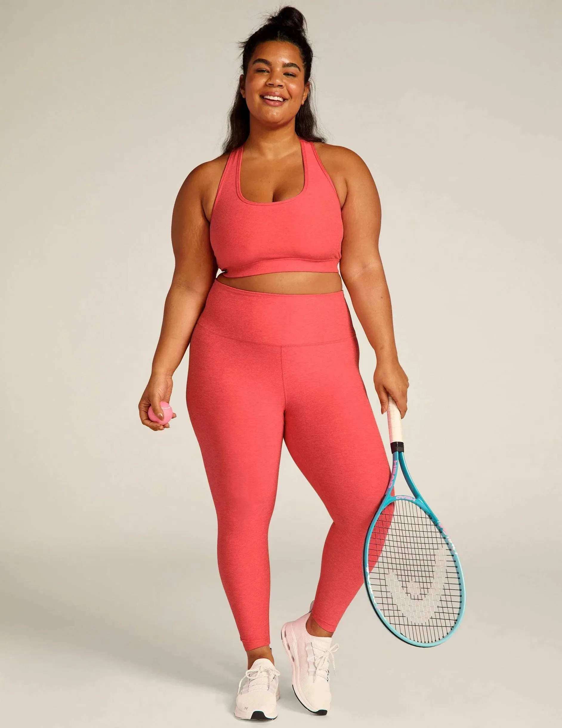 Spacedye Caught in the Midi HW Legging by Beyond Yoga | Coral Glow Hthr