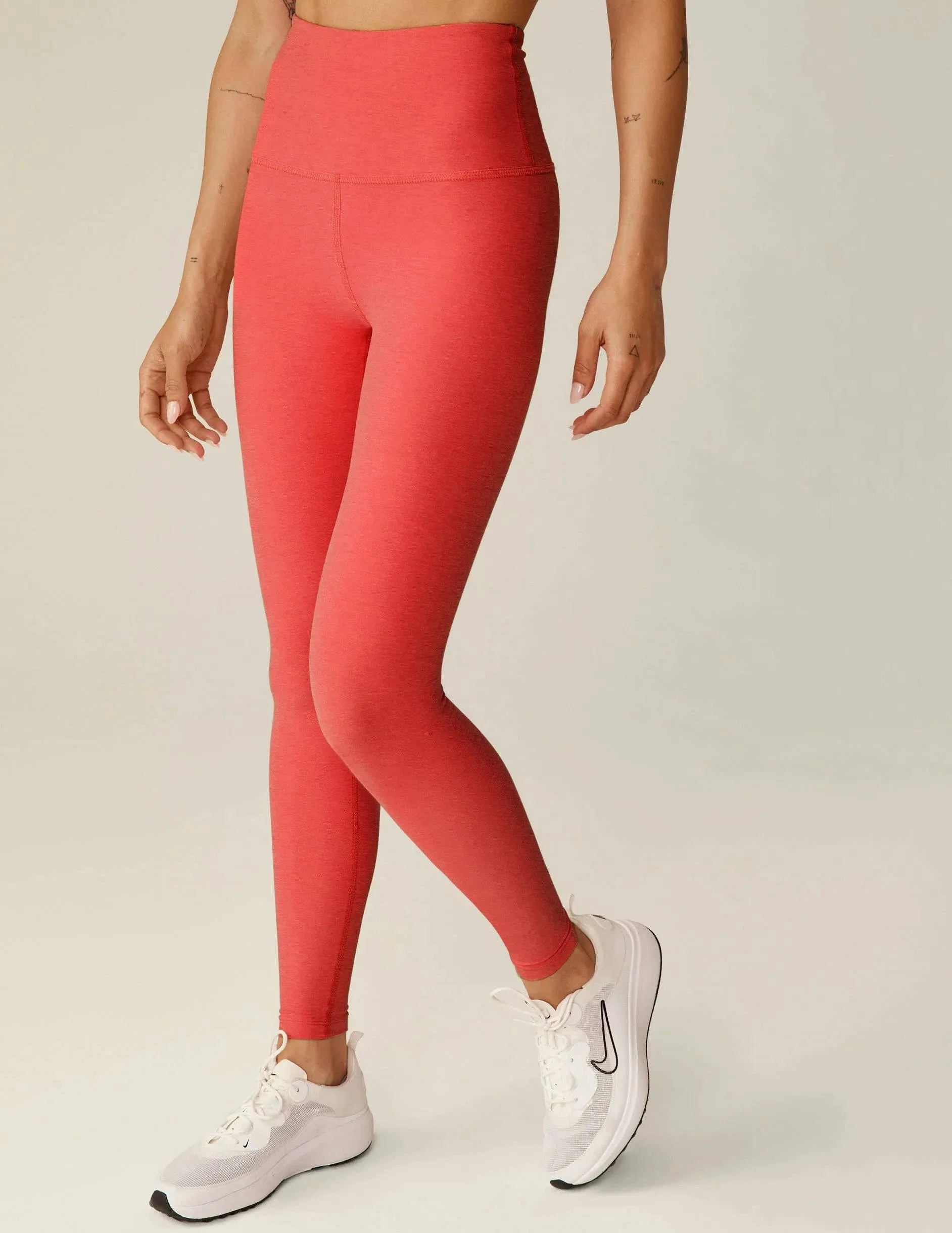 Spacedye Caught in the Midi HW Legging by Beyond Yoga | Coral Glow Hthr