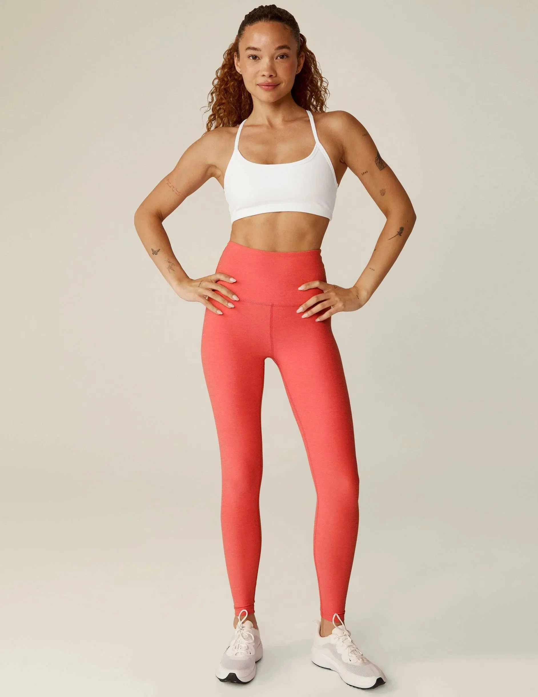 Spacedye Caught in the Midi HW Legging by Beyond Yoga | Coral Glow Hthr