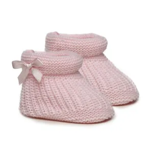 Starlight Knitted Bow Booties - Pink