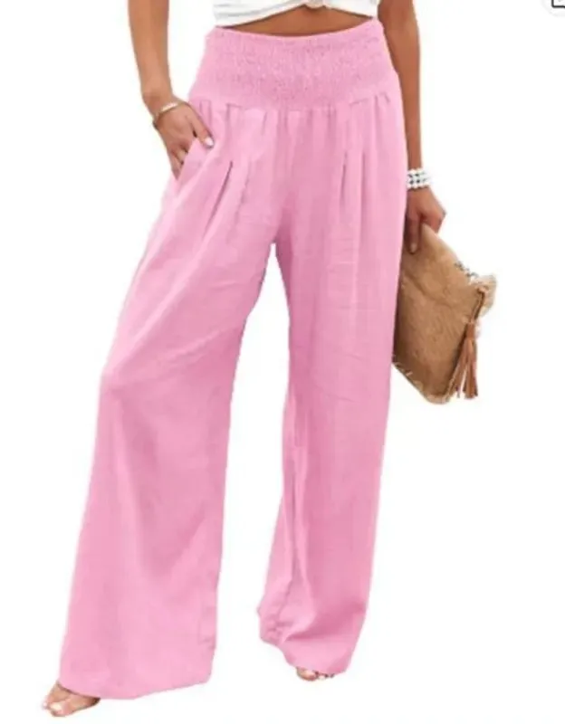 Summer Wide Leg Linen Pants SALE