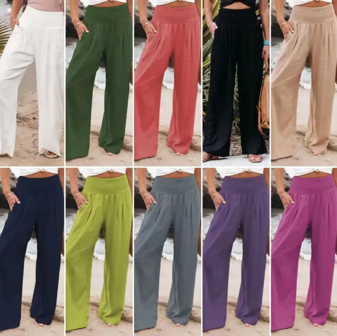 Summer Wide Leg Linen Pants SALE