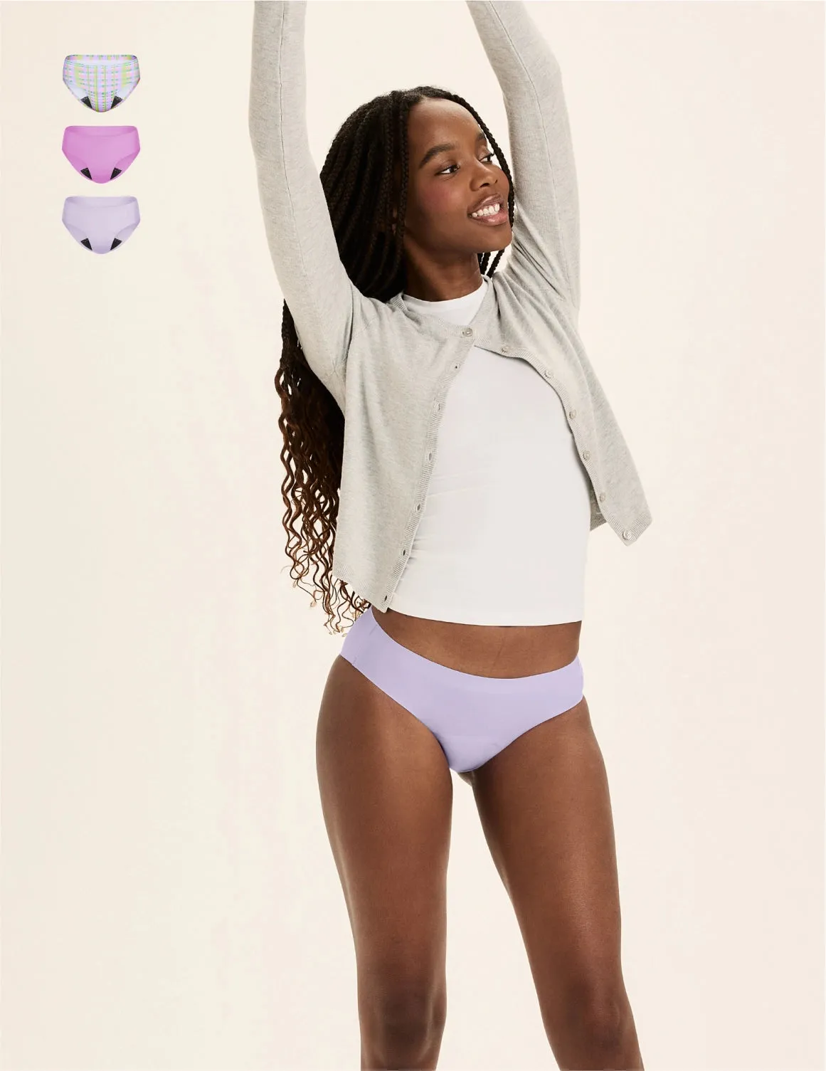 Teen Leakproof UltraThin No-Show Bikini 3-Pack - Kit