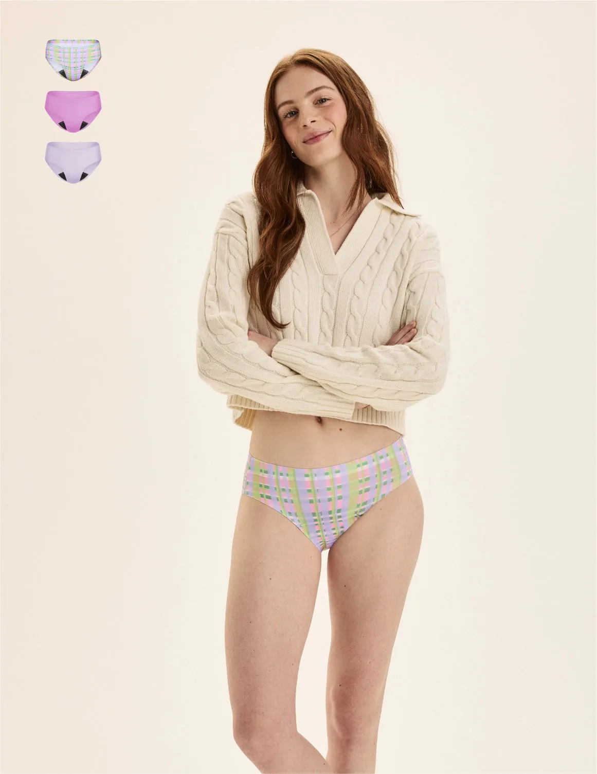 Teen Leakproof UltraThin No-Show Bikini 3-Pack - Kit