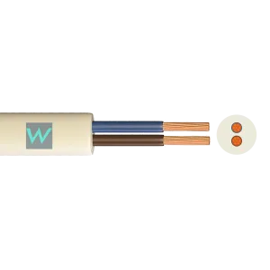 Time 2182Y 2 Core Round Flexible 0.75mm White Cable - 100M
