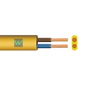 Time 2192Y 2 Core Flat Flexible 0.5mm Gold Cable - 100M