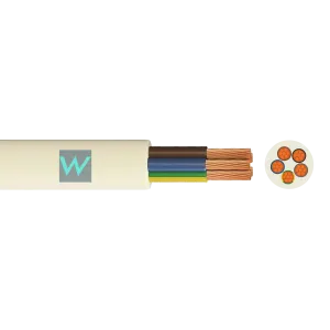 Time 3185Y 5 Core Round Flexible 0.75mm White Cable - 50M