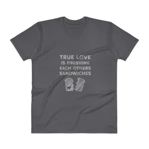 True Love is Finishing Each Other's Sandwiches V-Neck T-Shirt