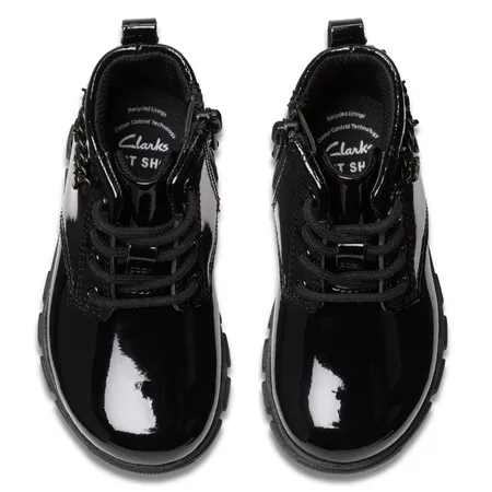 UK 9 Black Patent Evyn Boots