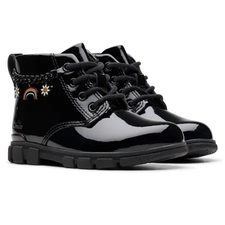 UK 9 Black Patent Evyn Boots