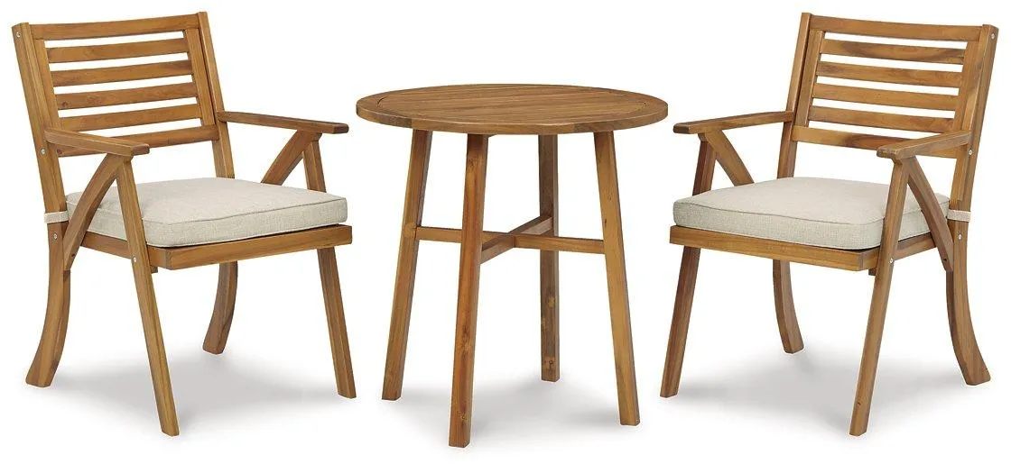 Vallerie Brown Outdoor Chairs with Table Set (Set of 3)