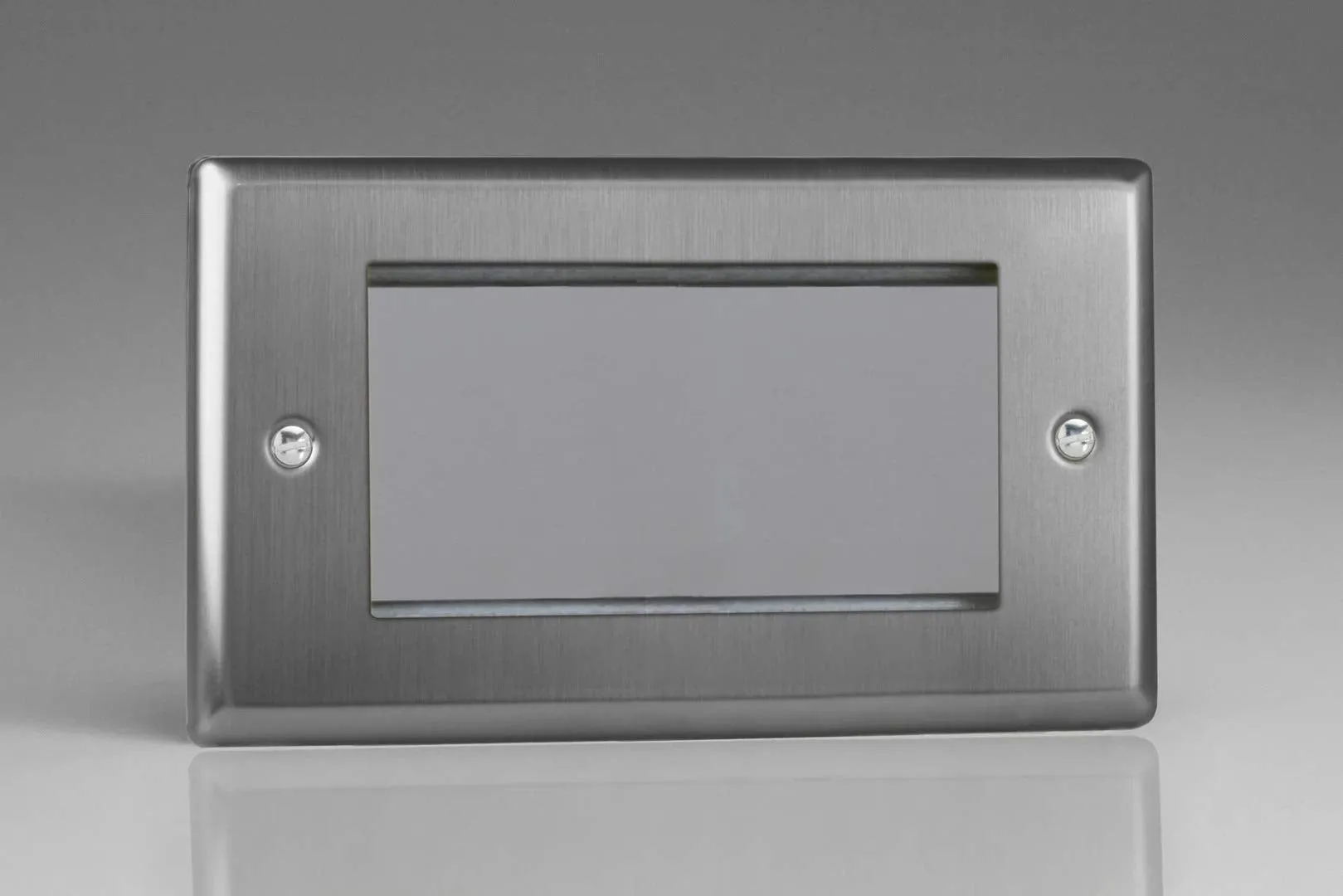 Varilight XTG4 Classic Brushed Steel DataGrid Twin Plate (4 DataGrid Spaces)