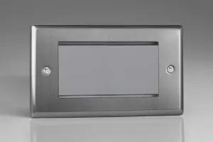 Varilight XTG4 Classic Brushed Steel DataGrid Twin Plate (4 DataGrid Spaces)