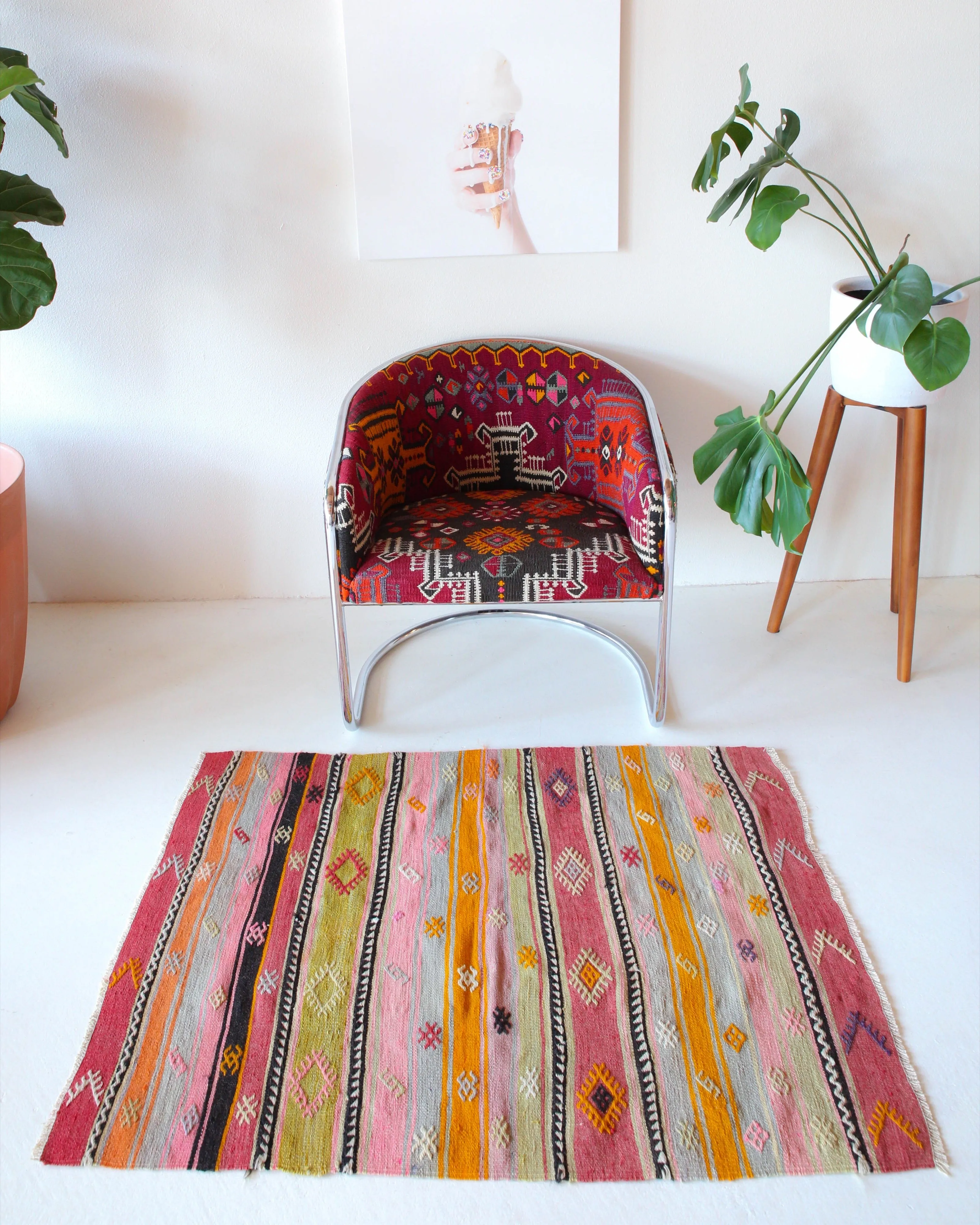 Vintage central Anatolian Kilim Rug 3'1"x4'2"