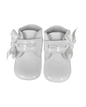 White Patent Pram Bootie