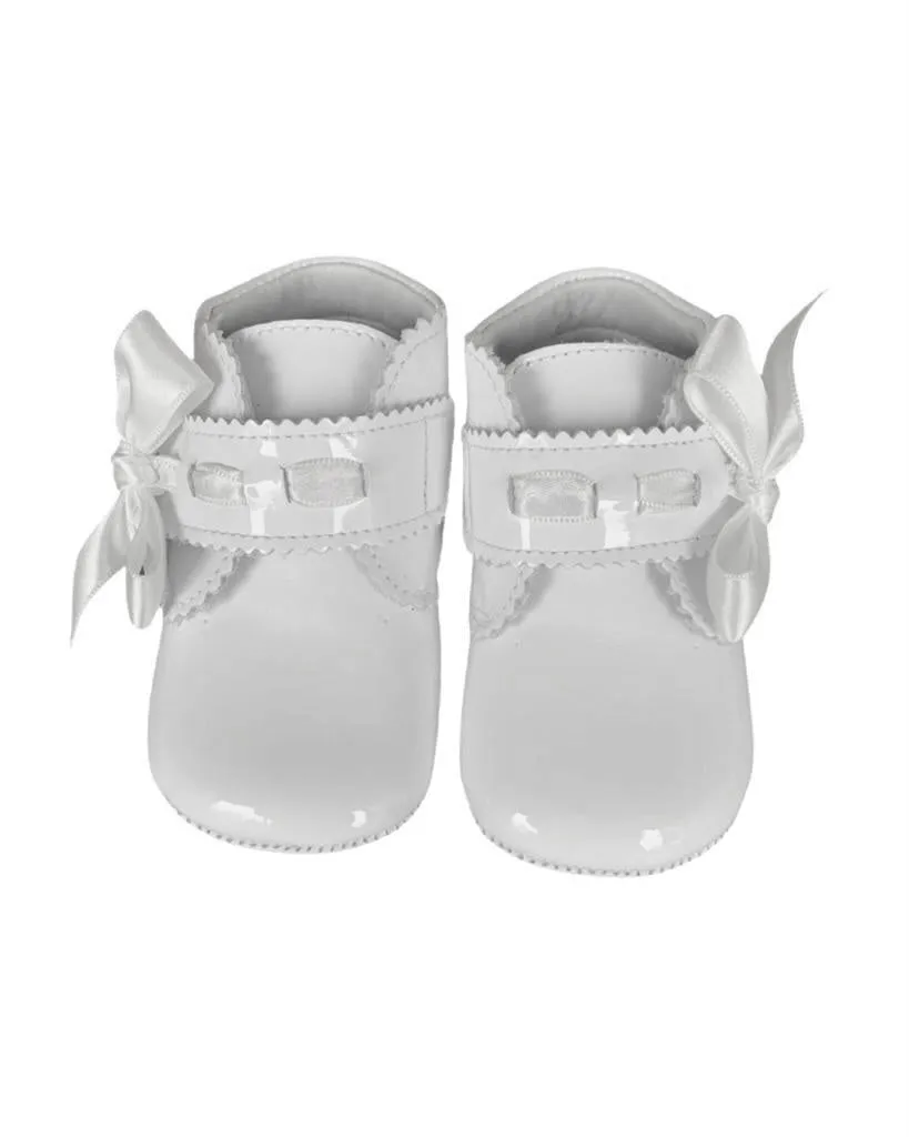 White Patent Pram Bootie