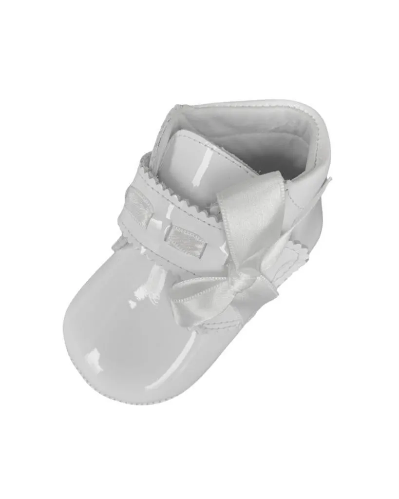 White Patent Pram Bootie