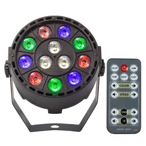 Wireless Remote Control RGBW 12x3W UV Wash Flat Light Equipment 8 Channels DMX 512 LED Uplight Stage Lighting Effect SJA