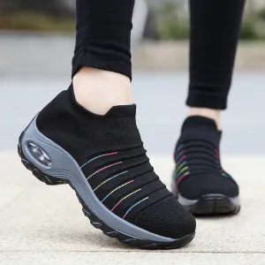 Women’s Comfortable Air Cushion Slip On Knit Sneakers | Perfect for All Seasons