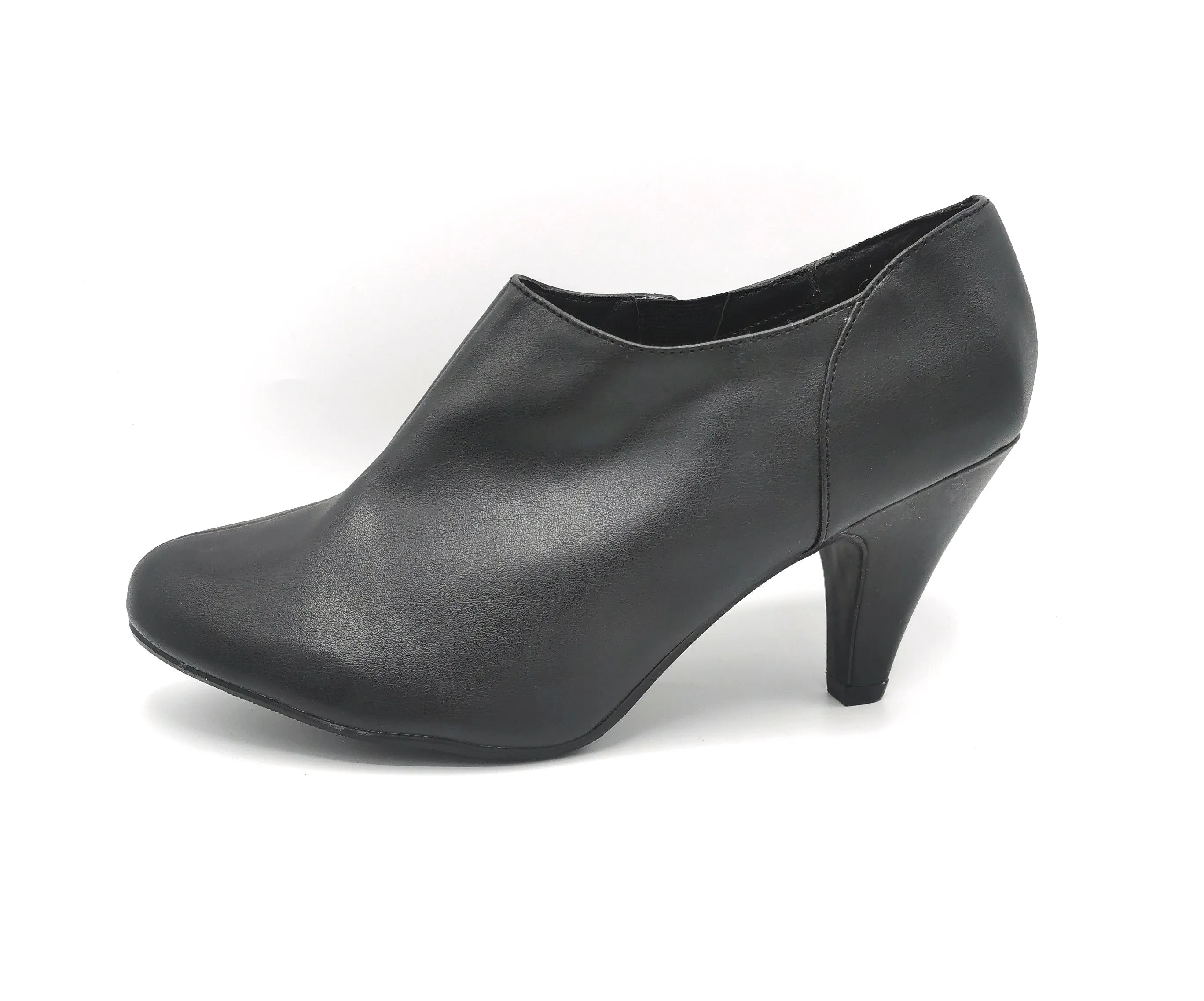 WOMENS SIZE 11 - Black, Faux Leather Ankle Booties EUC B39