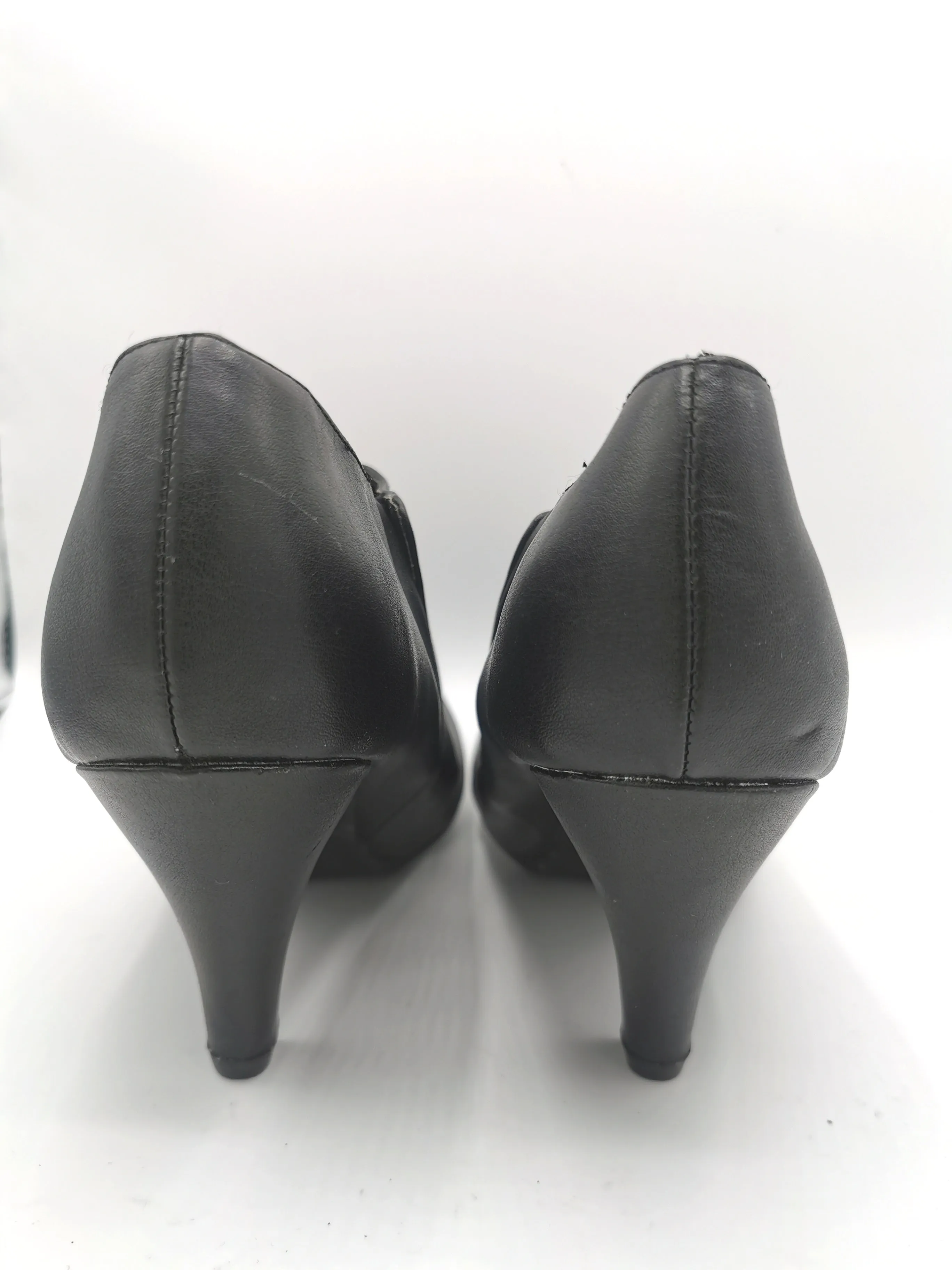 WOMENS SIZE 11 - Black, Faux Leather Ankle Booties EUC B39