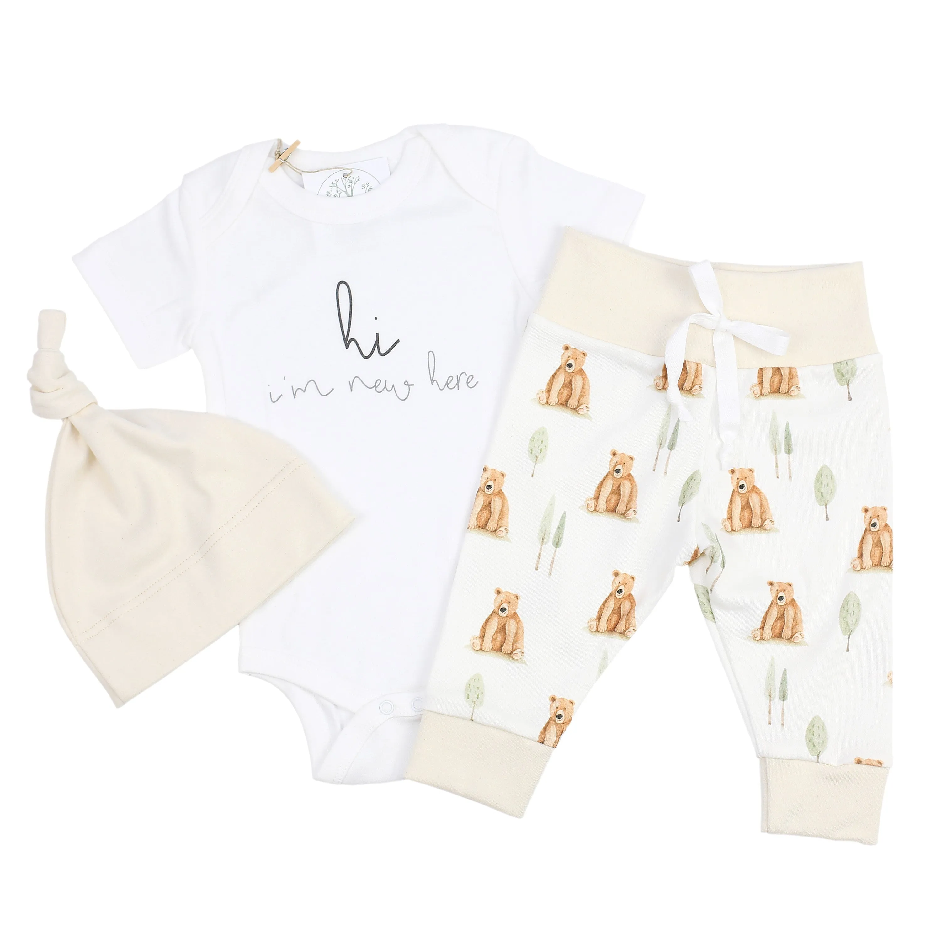 Woodland Bear | Organic Baby Gift Basket 7pcs | Gender Neutral