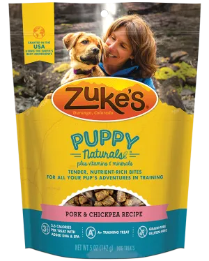 Zuke's Puppy Naturals Pork & Chickpea Dog Treats (5oz/142g)